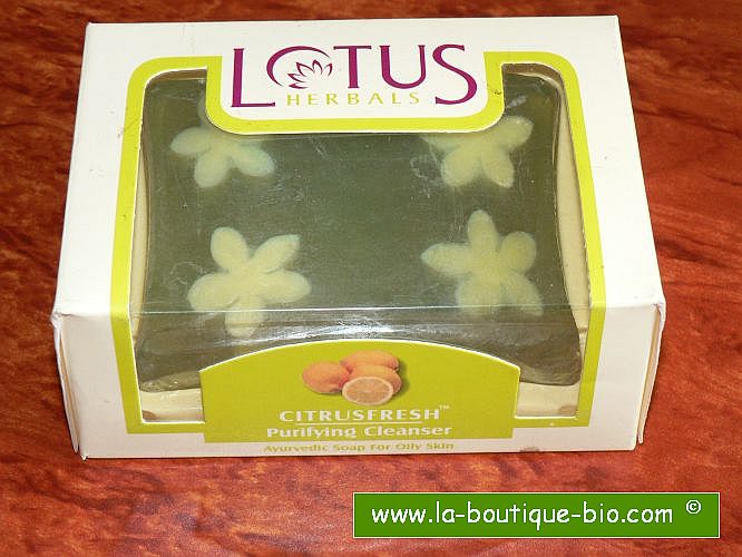 <b>AYURVEDIC SOAP</B><BR>LOTUS - CITRUSFRESH<br>100 grs