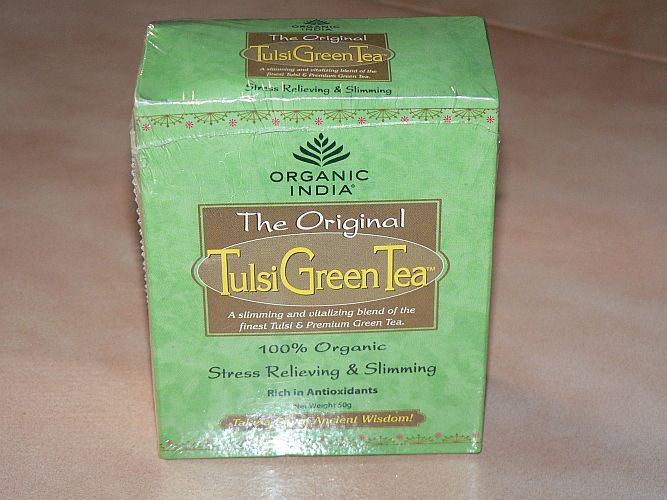 <B>TULSI GREEN TEA</B><BR>OI - TULSI GREEN TEA<BR>ORGANIC CERTIFIED<BR>CARTON BOX 50 g